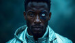 © msstockhub - Close-up portrait of a 28-year-old Black man in a silver jacket