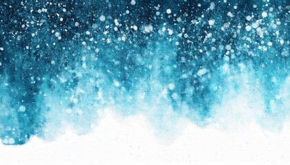 Poster - dreamy abstract watercolor snowfall background with soft blue and white splashes, perfect for winter themed designs