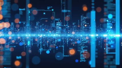 Fototapete - Digital background perfect for tech processes, neural networks, artificial intelligence, data transfer and encryption, digital archive