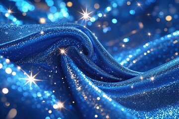 Wall Mural - Vibrant Abstract Blue Glitter Background with Shiny Texture and Sparkling Effects