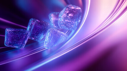 Poster - 3d rendering of purple and blue abstract geometric background. scene for advertising, technology, sh