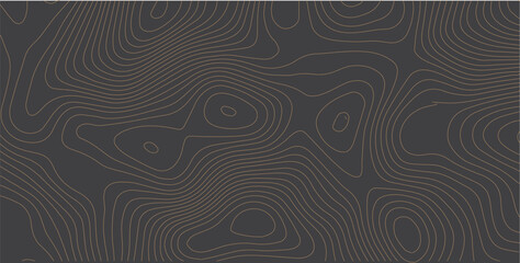 Fototapete - Black background and waves of colored lines Topographic contours map background. Topography geographic colorful lines background. Geographic lines map on elevation assignment pattern. White paper	