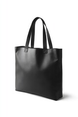 Poster - Black tote bag mockup, blank with no design on a white background