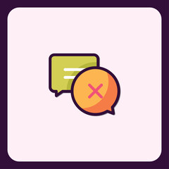 Poster - Stylized cancellation icon featuring speech bubbles representing deletion