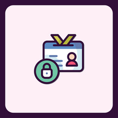 Poster - identity security icon: illustrating safe and secure access control system