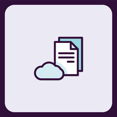 Poster - Modern Cloud Storage Icon with Document and Cloud Element Design