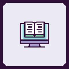 Poster - Online educational resources illustration for e-learning and digital learning