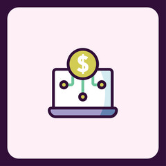 Aufkleber - Digital finance transformation icon symbolizing online monetary exchange