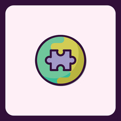 Poster - Concept of global unity teamwork and shared puzzle solution icon graphic