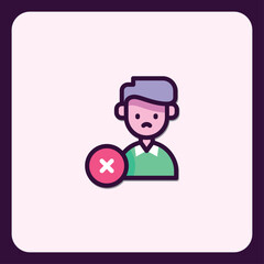 Poster - Deactivated user profile icon with crossed circle symbol for access denied