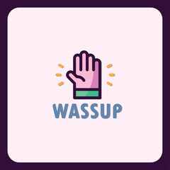 Poster - Stylized Hand Gesture Icon Conveying Friendly Greetings and Communication
