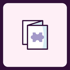 Poster - Stylized Illustration Depicting Abstract Puzzle Symbol on Cards for Web Design