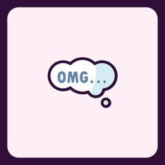 Poster - OMG! Speech bubble icon illustration conveying surprise or disbelief