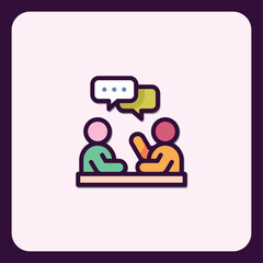 Poster - Illustration of a friendly business meeting with cheerful discussion