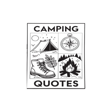 Camping set vector art illustration.