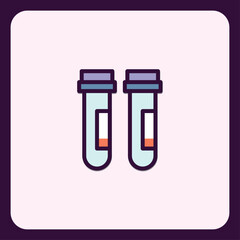 Poster - Minimalist icon representing medical test tubes, suitable for scientific concepts