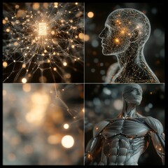 Poster - Futuristic Neural Network: AI, Connectivity, and the Embodiment of Artificial Intelligence Concepts Rendered in Stunning Detail.