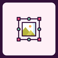 Poster - Vector Illustration of Landscape Image Editing Icon, Selection Tool