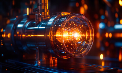 Poster - Advanced Photon Detection System in High-Energy Physics Laboratory with Glowing Light and Precision Instrumentation