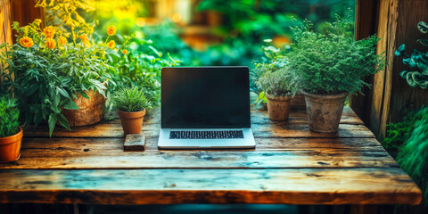 Poster - remote work solutions: ai tools enhancing collaboration and communication in natural workspace setti
