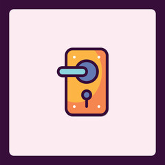 Poster - Aesthetic door handle vector illustration perfect for user interface design
