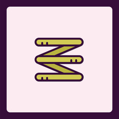 Poster - Abstract zigzag line icon with rounded edges and parallel formations