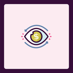 Aufkleber - Financial Vision: Investment Eye with Dollar Symbol and Circular Flow