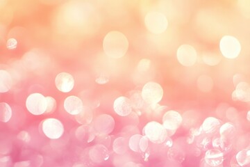 Blurred pastel pink and orange background with soft bokeh lights