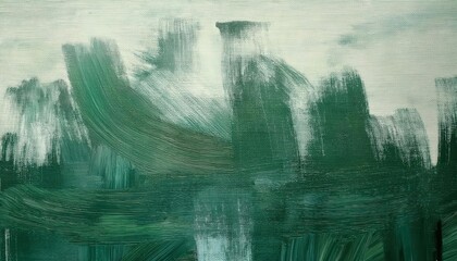 Poster - textured green abstract painting with bold brush strokes, modern acrylic artwork for home decor and creative design use


