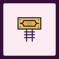 Poster - Modern illustration style billboard icon with hashtag pattern graphic