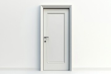 Wall Mural - a simple, elegant white door stands against a minimalist wall, inviting exploration and curiosity is