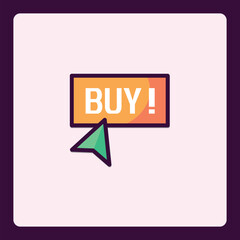Poster - Purchase graphic with mouse pointer indicating to buy the product now