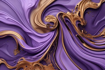 Wall Mural - Lavender and Bronze Fluid Texture Background with Modern Aesthetic Design