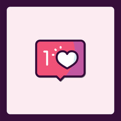 Poster - Minimalist one like notification icon for social media engagements concept
