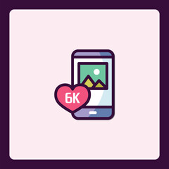 Poster - Vibrant mobile engagement icon highlighting audience growth with a heart symbol