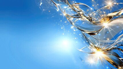 Poster - Subtle and stylish blue gradient background with intricate light effects.