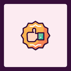 Poster - Thumb Up Badge Icon for Social Media and Website, Approval Symbol