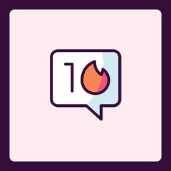 Poster - Trending notification icon with flame symbolizing popularity and activity