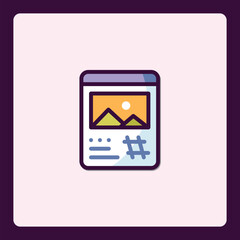 Aufkleber - Stylized social media post icon showcasing trending topics and engagement