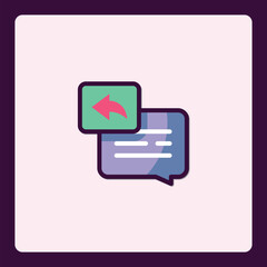 Poster - Modern style messaging icon featuring arrow inside speech bubble shape