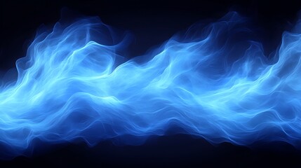 Wall Mural - abstract blue flowing flames background