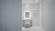 © Dwi - Minimalist Beauty Salon with White Divider and LED Mirror