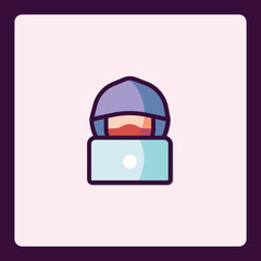 Poster - Isolated gamer avatar icon displaying online interaction with fun style