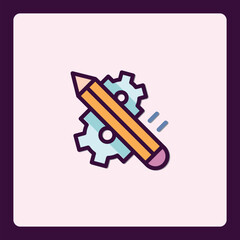 Poster - Pencil Icon Symbolizing Creative Mechanical Engineering and Technical Drawing