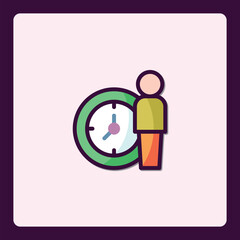 Poster - Time Management Icon Depicting Efficiency and Punctuality in Business Planning