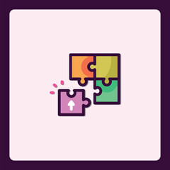 Poster - Colorful puzzle integration concept for teamwork and problem-solving