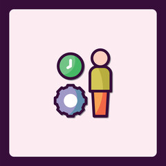Poster - Streamlined management process icon concept illustration with elements