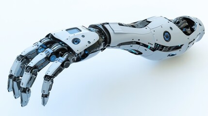 Poster - Robotic Arm isolated on white