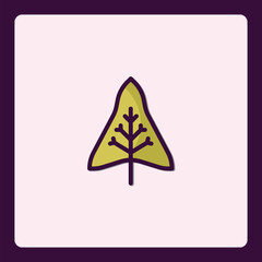 Poster - Stylized triangular foliage emblem against a soft backdrop evokes nature