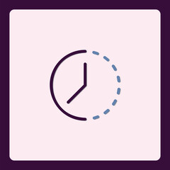 Poster - Elegant clock icon illustration with outlined minimalistic design approach